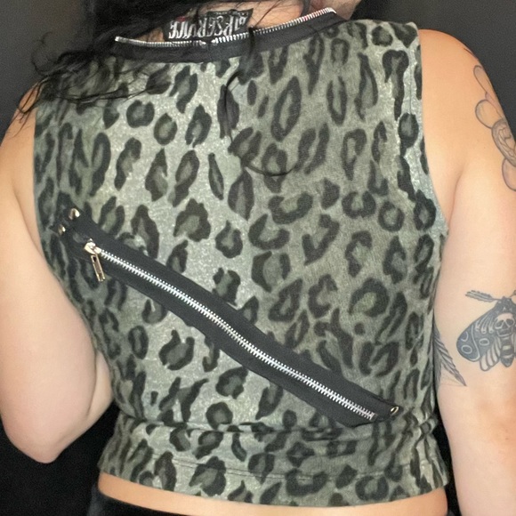 SOLD Lip Service fuzzy leopard print tank top - Picture 2 of 2